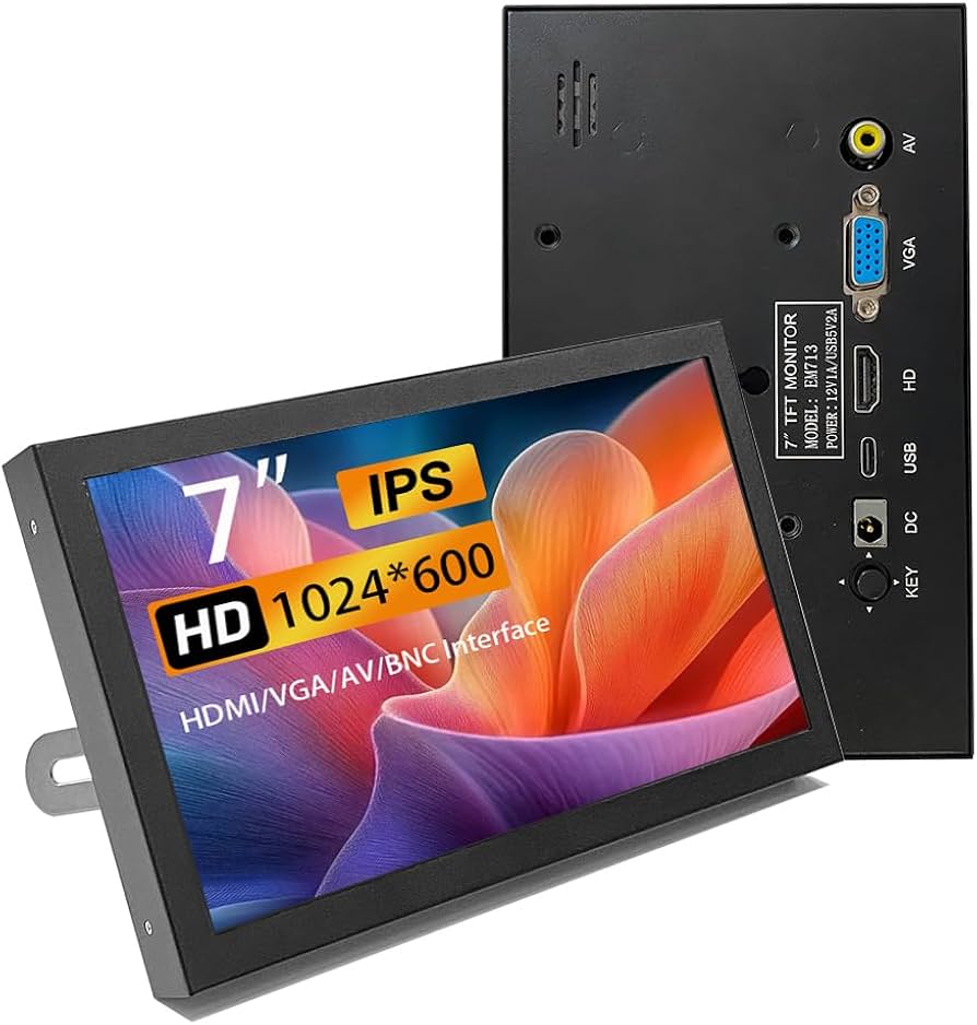 Amazon.com: 7 Inch Mini Monitor HDMI, Portable Vga Monitor with AV