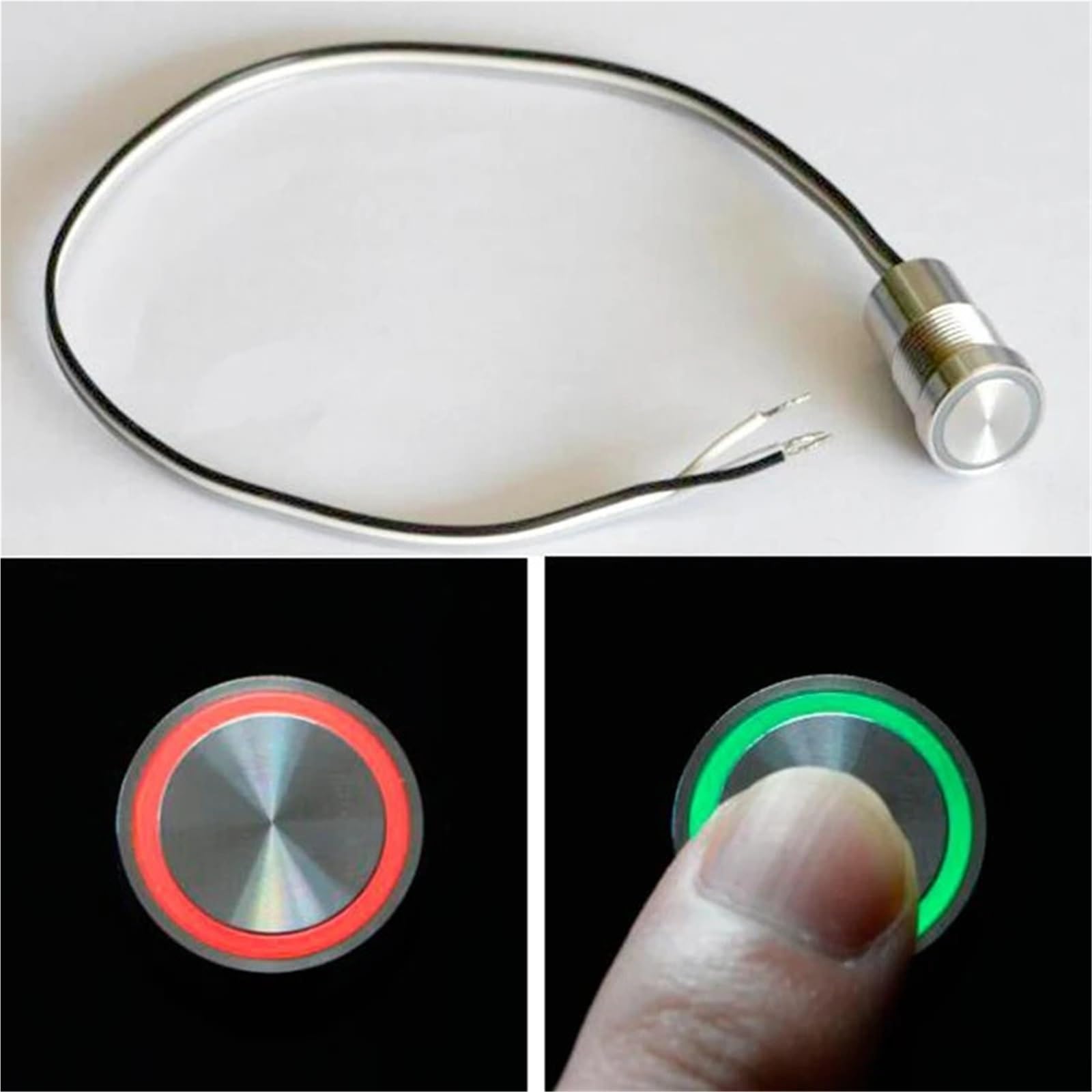 16 mm 19 mm 22 mm 25 mm metalowy przełącznik dotykowy ze stali nierdzewnej z dwoma kolorami (16 mm, TS16-10 / Y/SS/RG/24 V) (19MM_LATCHING 01NC_12V)