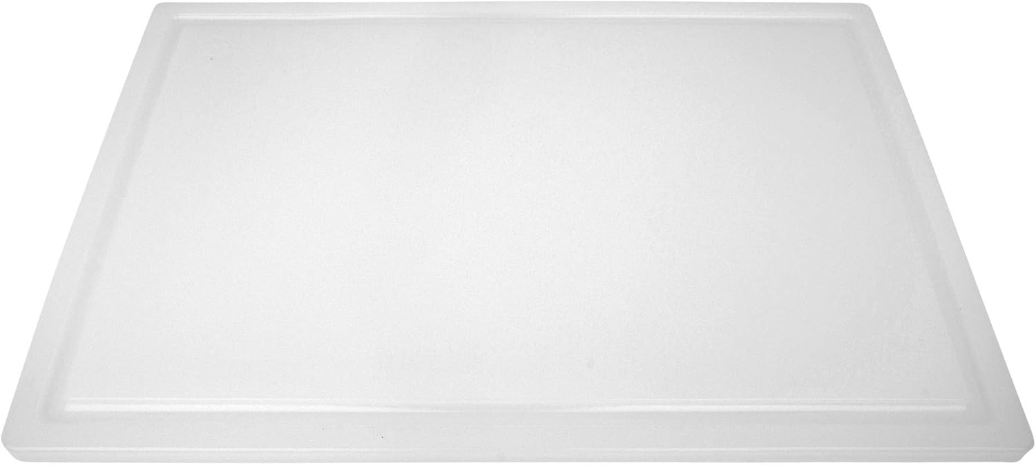 ❤ Crazy Deals Commercial Plastic Carving Board with Groove, NSF Certified, HDPE Poly, 18 x 12 x 0.5 Inch, White