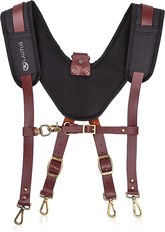Image of LAUTUS Oiled Tanned Tool Belt with Leather Suspender Vest