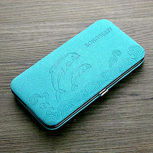 Nail Clippers Set Dolphin Sculpture Professional Pedicure Grooming Kit Stainless Steel Manicure Fingernails & Toenails Clippers Sharp Nail Cutter with Leather Case Care Personal Nail Cutter Tweezers