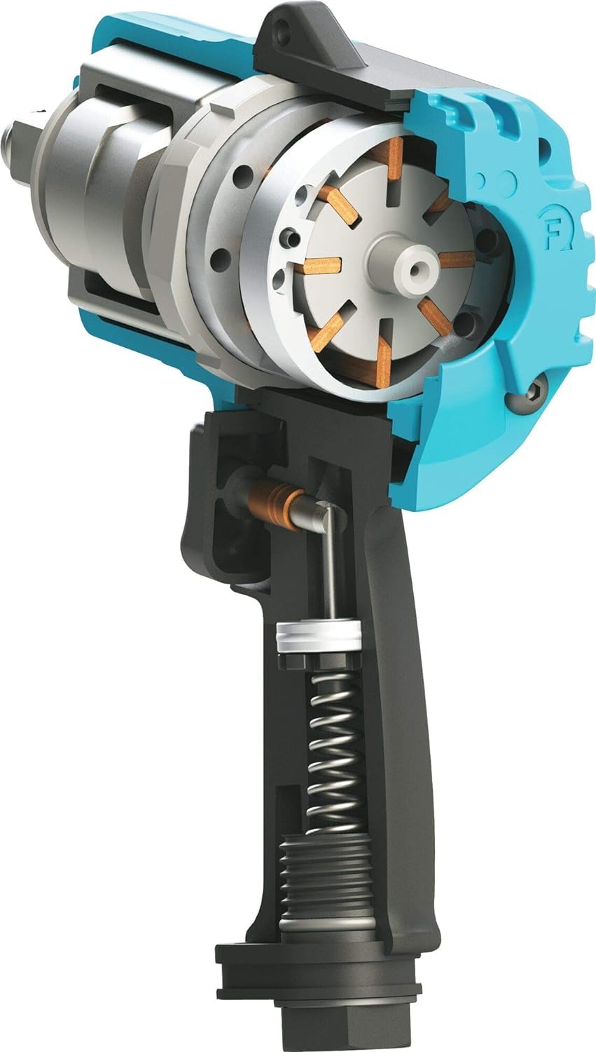 Hazet Mini Schlagschrauber 9012MTT I Max. Lösemoment 1600 Nm, Virkantabtrieb 12,5 mm (1/2 Zoll) I extra kurz und leicht - Dank neuer Twin Turbo Technologie extrem hohes max. Lösemoment