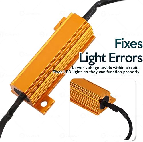 Miniatura 3 de Zone Tech 8 unidades de carga de resistencias ledes para direccional o para placa de auto de 50W 6Ohm ledes (soluciona el problema de luces