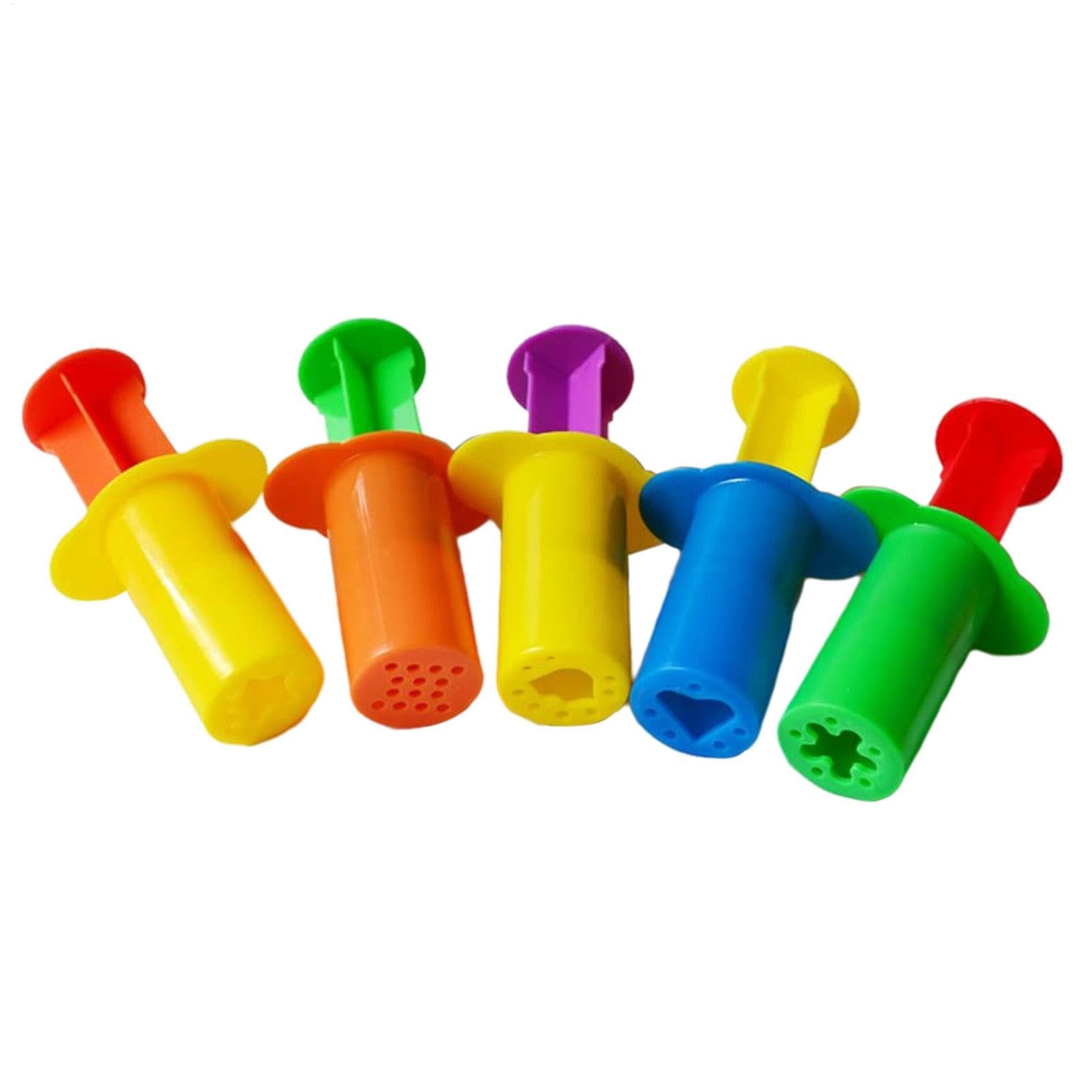 Kids Playdough Sets - Play Dough Tools | Smart Dough Extruders Set | Squeeze Set Color Clay Toys | Colorful Assorted Designs Dough Extruders | Pack with 5 Tools Accessories Birthday Gift