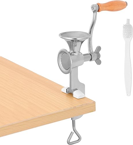 H-YEEU Molinillo de grano manivela manual de acero inoxidable molinillo de alimentos manual con abrazadera de mesa molinillo de maíz con finura