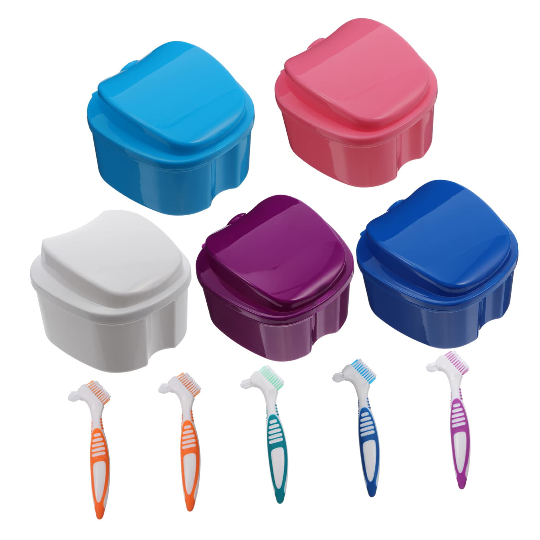ABOOFAN Set da 10 Contenitori Porta Dentiere in Pp Cestello, Custodia per Protesi Morbida e Resistente per Pulizia e Viaggio Igienico Colore Casuale