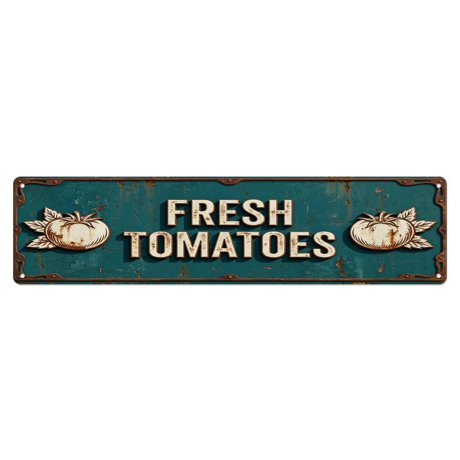 FRESH TOMATOES Vintage Vegetable Rustic Farmhouse Metal Tin Sign