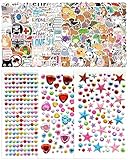 678PCS Sticker Pack with Rhinestones – 200 Vinyl Stickers (Animal, Inspirational & Funny) + 478 Self-Adhesive Gems, Waterproof Decals for Laptop, Water Bottle, Journal & Crafts