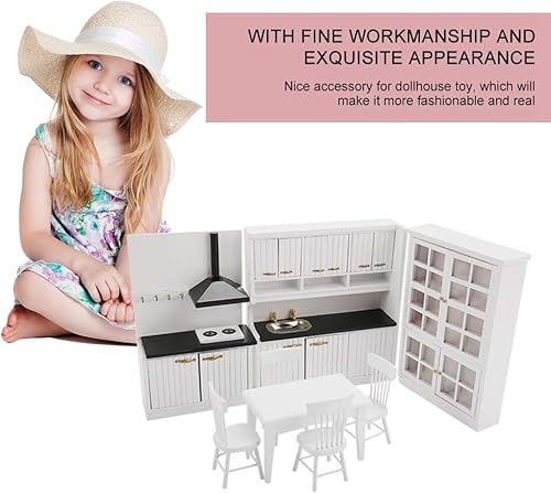 Miniatura 6 de Juego de muebles de cocina, casa de juegos de juguete 112 casa de muñecas en miniatura para cocinacomedor kit de decoración de muebles