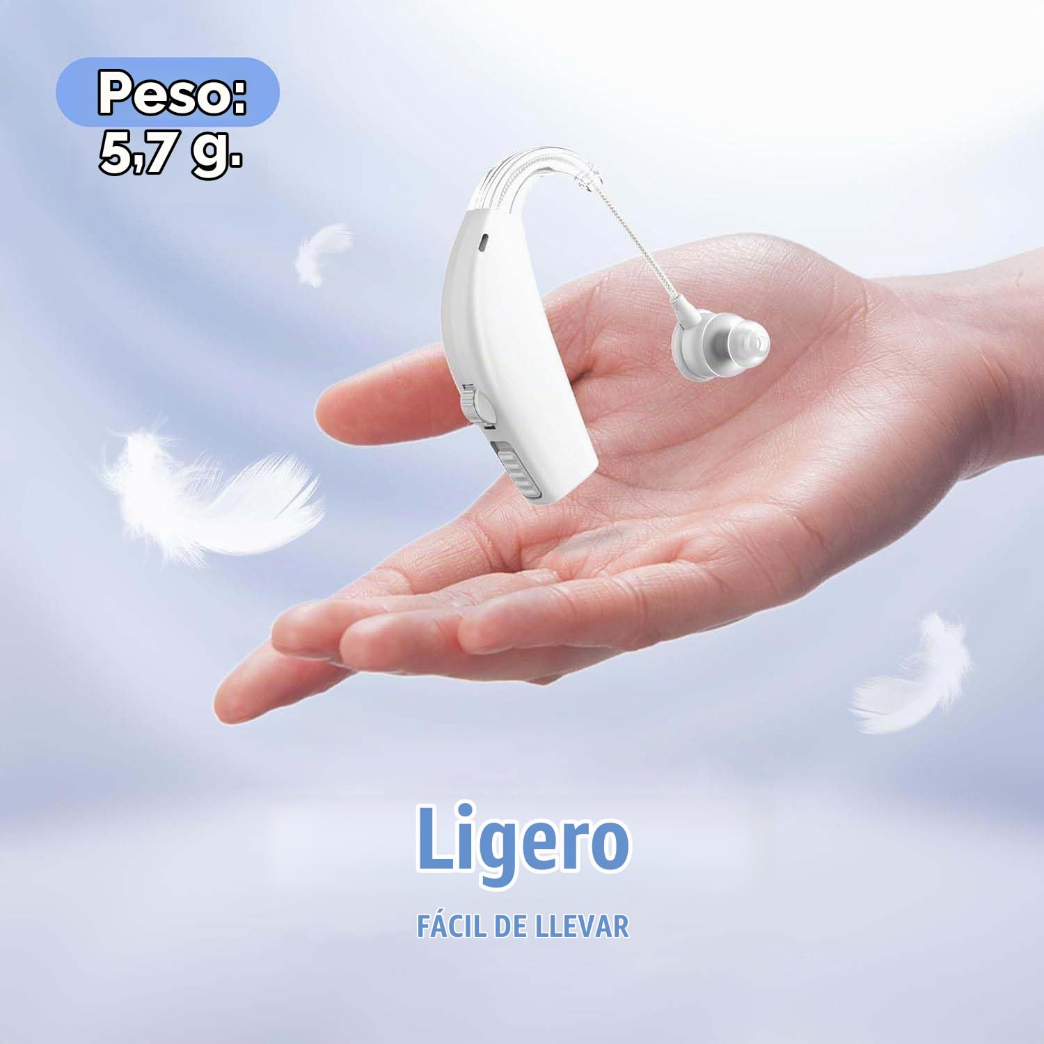 Digital (par de 2) personales recargables - Digital con duración de batería para todo el día, blanco