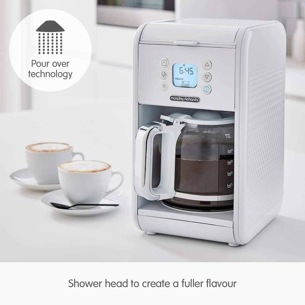 Morphy Richards 163007 Verve Pour Over Filter Coffee Machine, 12cups, White 4 61N OYyPX0L. AC SL1181