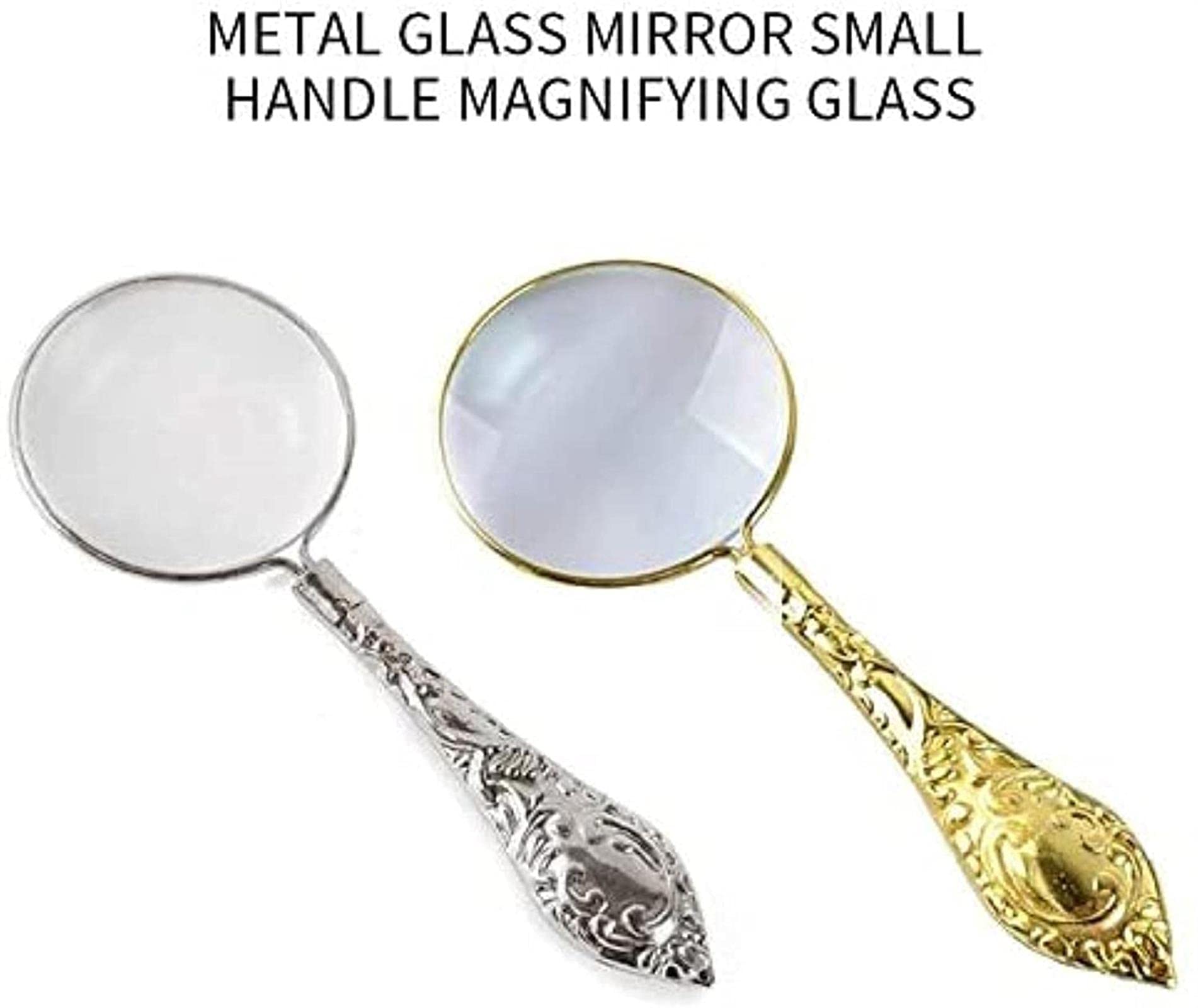 Magnifyiglasses Lenti di ingrandimento 1Pc Manico Portatile Magnifyiglass Lente di ingrandimento in Metallo e Vetro Readinewspaper Loupe Retro Nostalgia Stile e