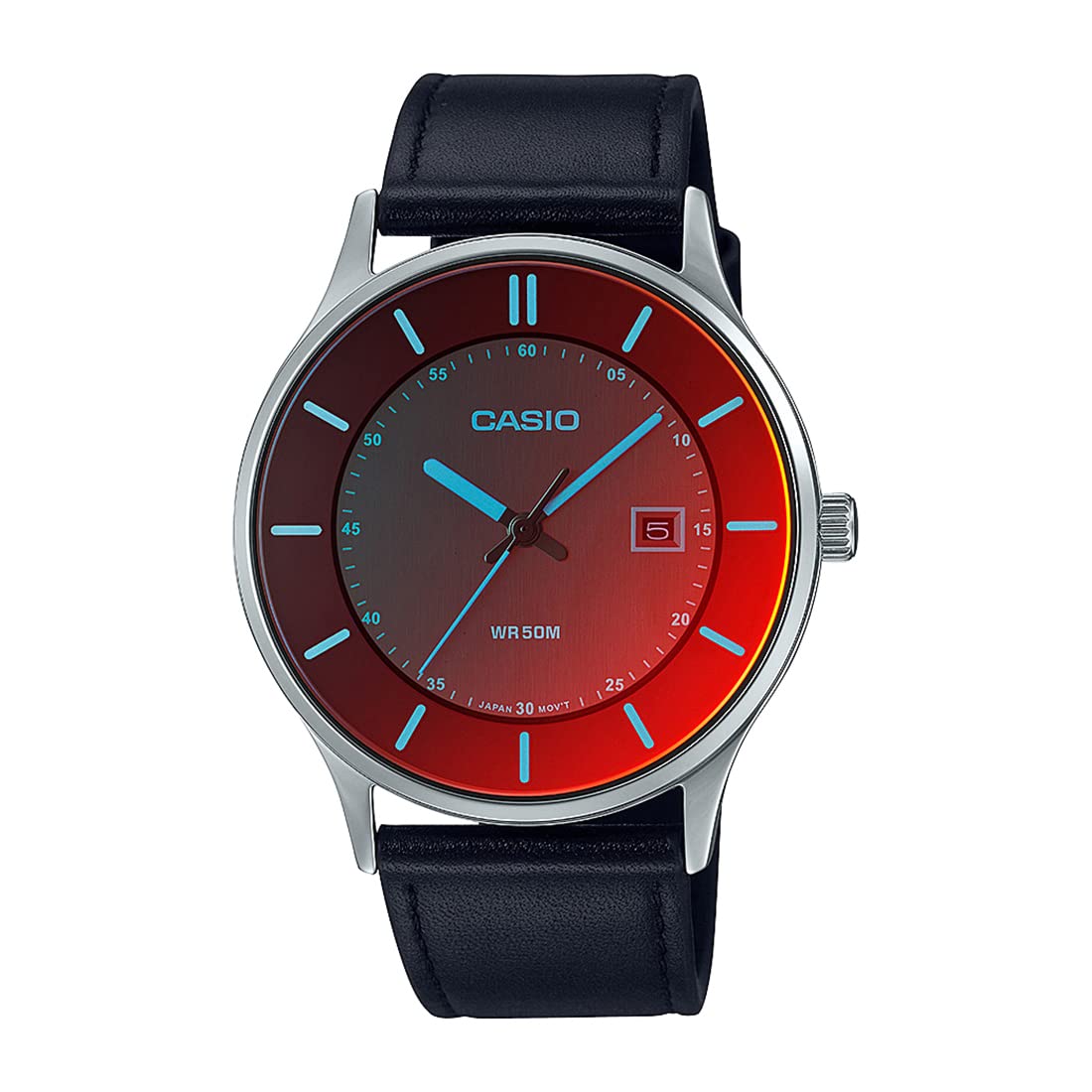 Casio Men Leather Enticer Analog Red Dial Watch-Mtp-E605L-1Evdf, Band Color-Black (B0BQYC51YM) Amazon Price History, Amazon Price Tracker