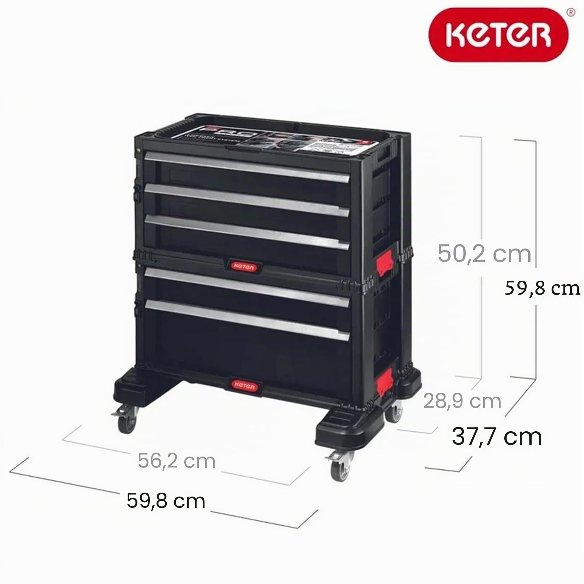 Keter Organizer modulare 5 cassetti nero