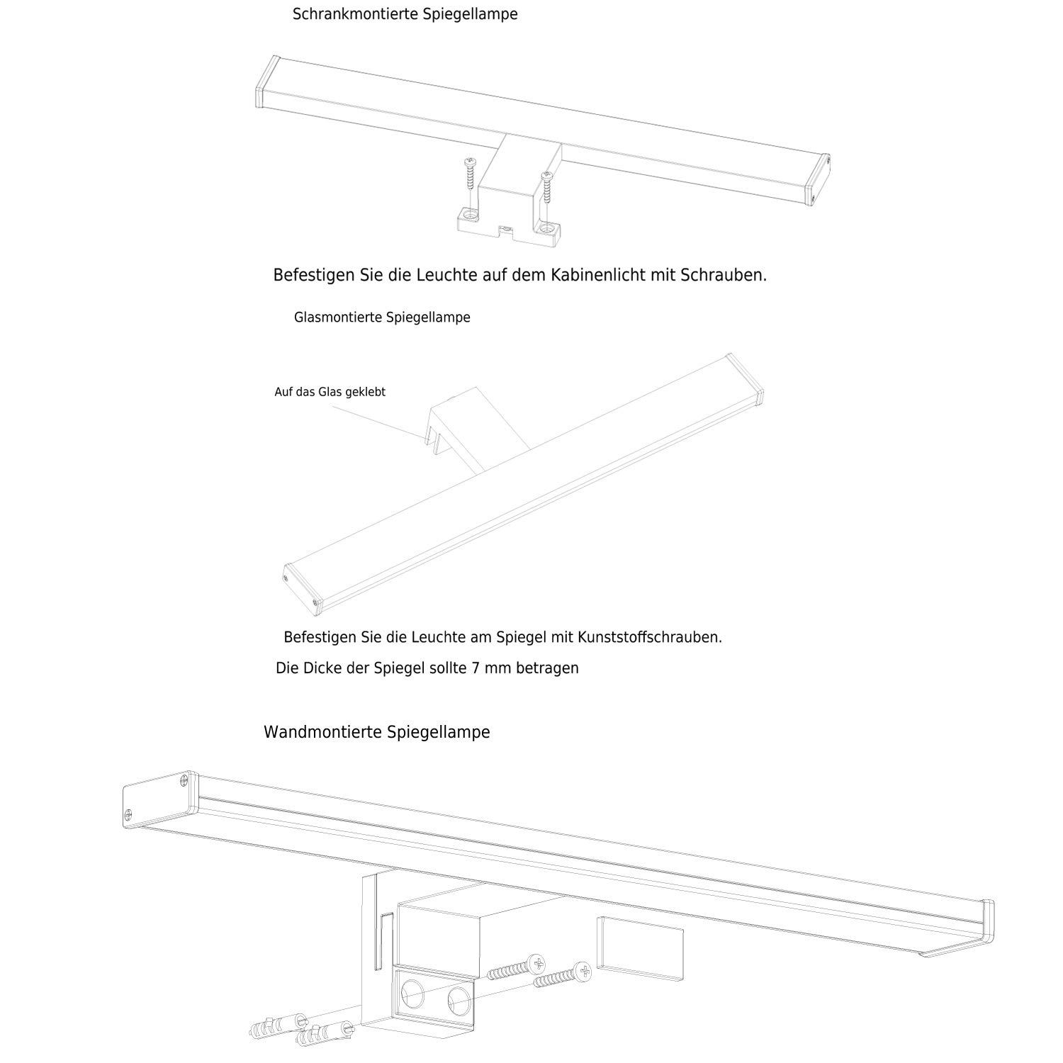Light Galaxy LED Spiegelleuchte 40cm - 8W 4000K Neutralweiß IP44