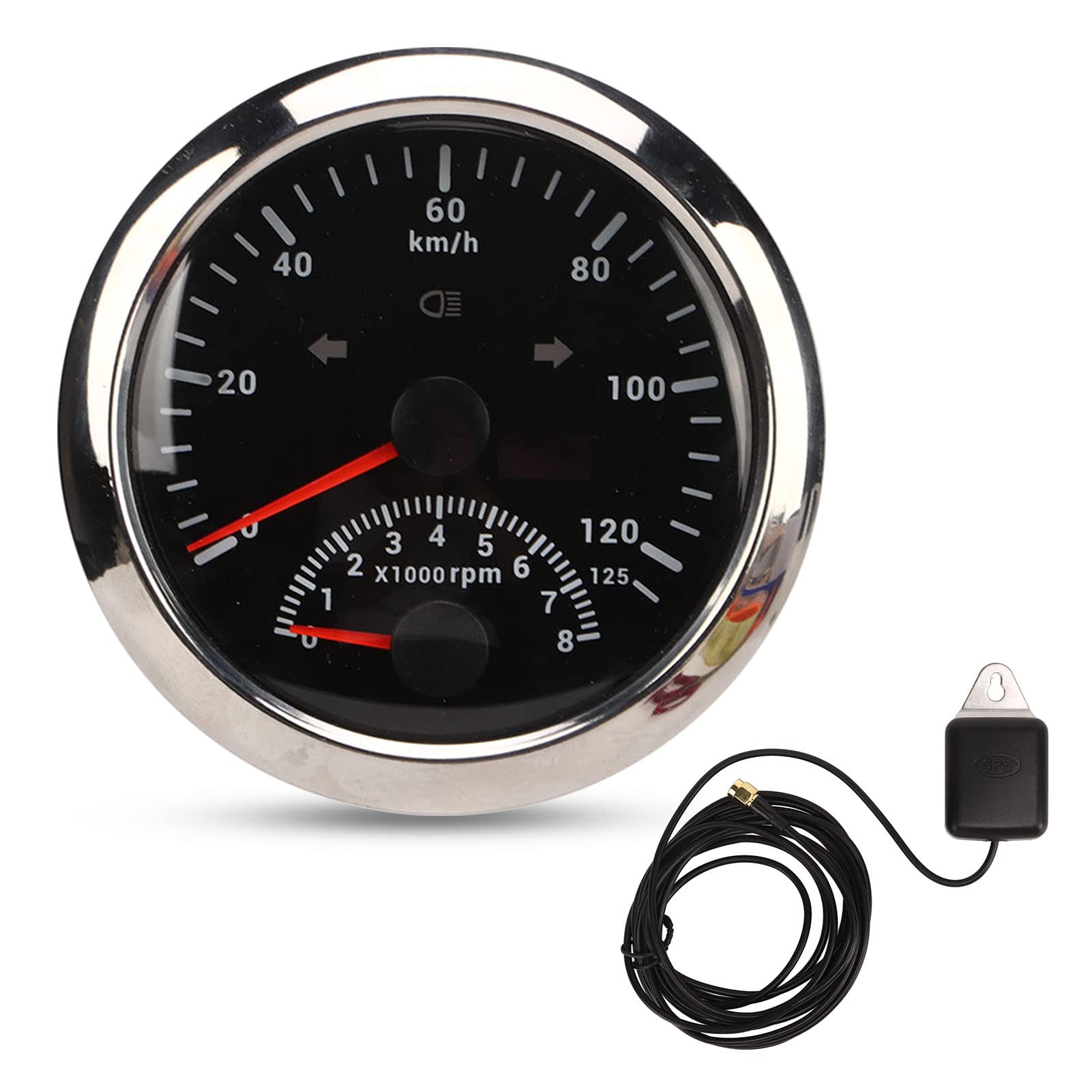 Odómetro GPS, Alta Precisión, Tiempo de Arranque Corto, 85 Mm, Resistente a la Niebla, 8000 RPM, Tacómetro Digital con Retroiluminación para Vehículos Marinos, ATV (Bisel