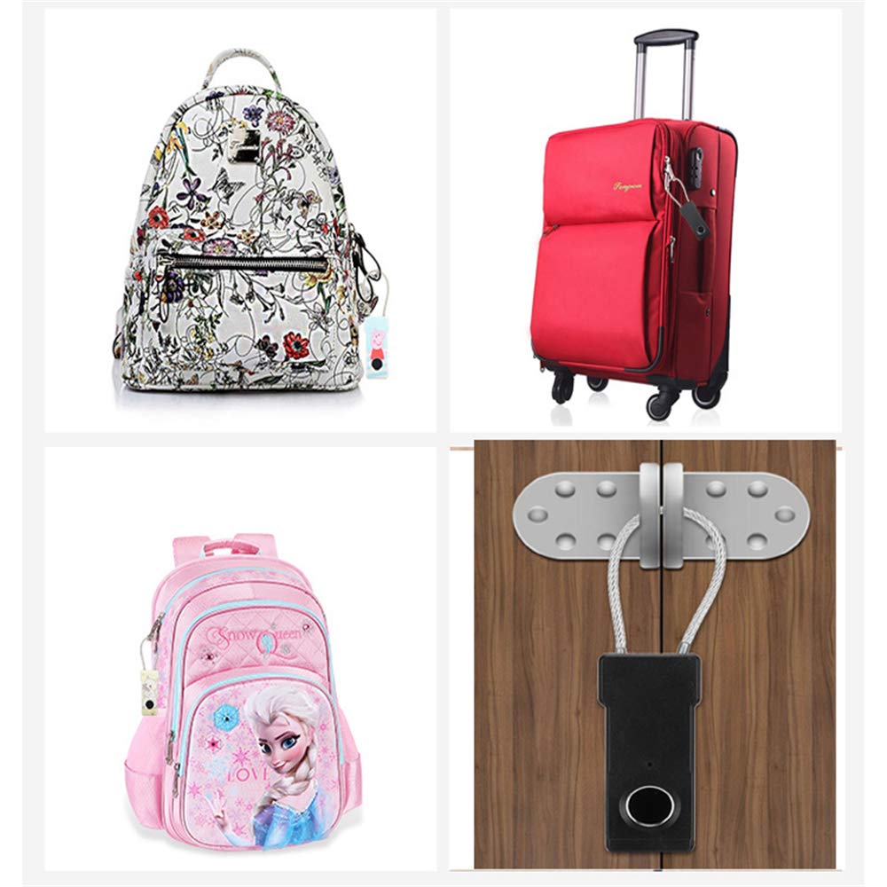 Cerradura de huella digital Candado inteligente Candados de puerta con huella digital Cerradura de huella digital antirrobo portátil para bolsa Cajón Maleta Llave de viaje
