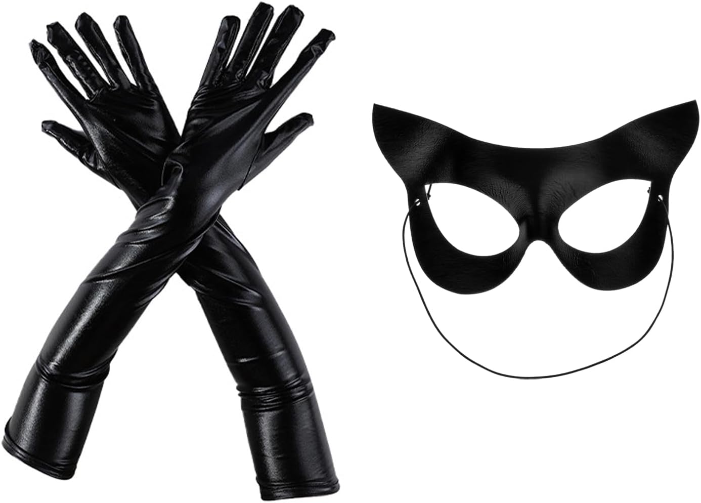 Cat Women Mask and Necklace Set Halloween Sexy Cat Costume Party Cosplay Punk Accessories - Image 3