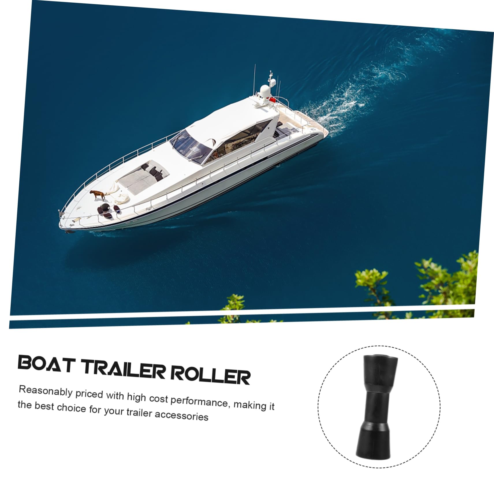 Abaodam Rullo di Ricambio per Barche, per Rimorchio Yacht, PVC Nero