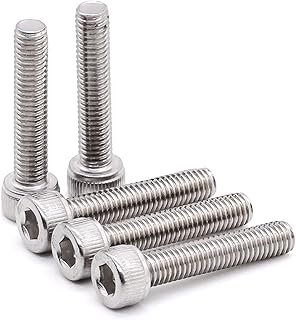 M6-1.0mm Thread Size, 20mm Thread Length Socket Head Cap Screws 30 Pcs 304 Stainless Steel 18-8 Full Thread Coverage
