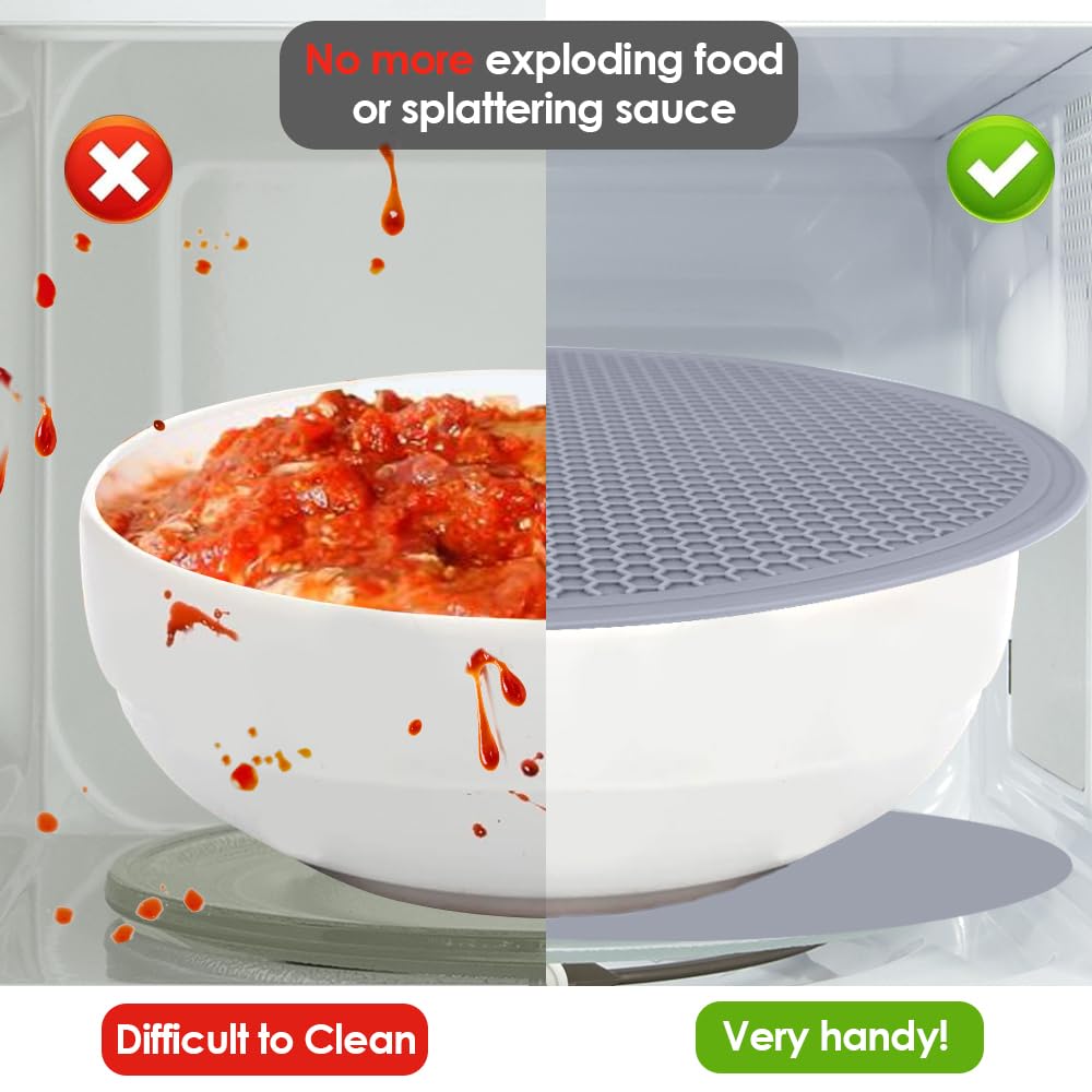 Almohadilla multiusos de silicona de 12 pulgadas, tapete de secado o salvamanteles para sartenes calientes, platos, resistente al calor, gris claro, paquete de 4