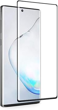Microcase Samsung Galaxy Note 10 Plus 3D Curved Tam Kaplayan Tempered Glass Cam Koruma - Siyah