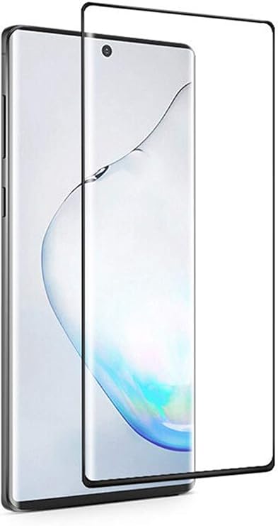 Microcase Samsung Galaxy Note 10 Plus 3D Curved Tam Kaplayan Tempered Glass Cam Koruma - Siyah