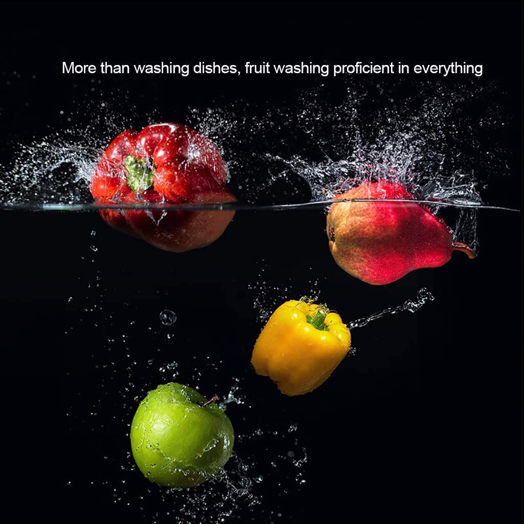 Lavavajillas de sobremesa Compacto portátil de encimera, Integrado, con 6 Cubiertos, Almacenamiento Antibacteriano, con función de Lavado de Frutas y Verduras, Pantalla LED, Blanco