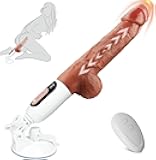 Adult Relaxing Toy 11 Inch Realistic Silicone Dick Wand 6 Vibration Modes and 3 Thrusting with Strong Suction Cup for Hands-Free Play QPV97