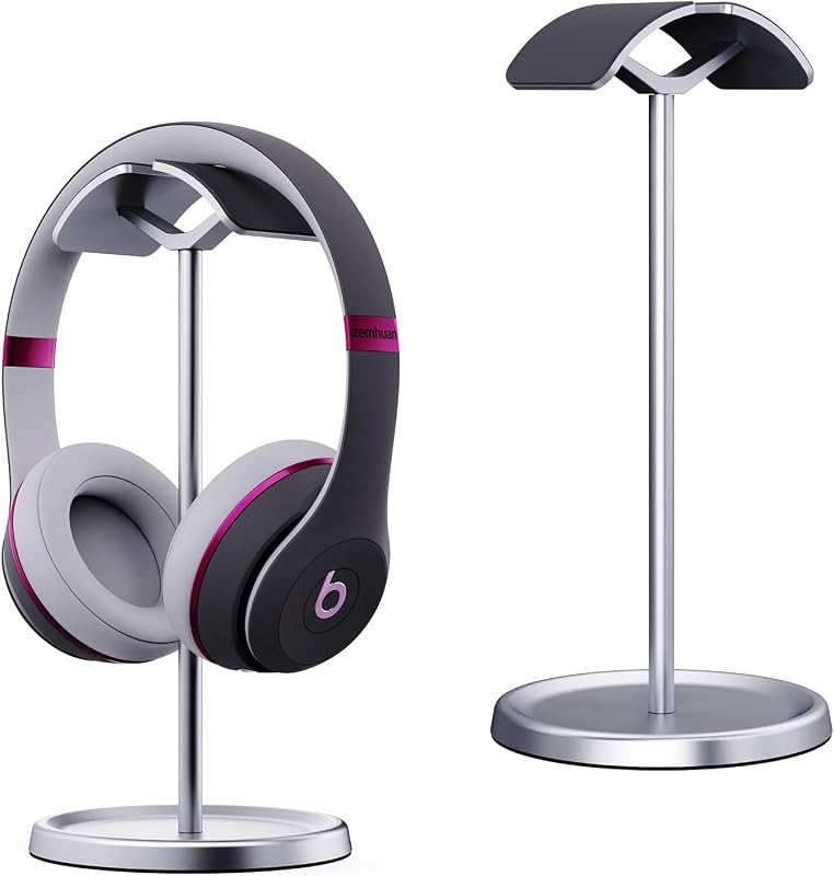 Soporte para auriculares Soporte para auriculares Soporte para auriculares | Barra de soporte de aluminio Reposacabezas flexible Base sólida ABS para la mayoría de los tamaños de auriculares