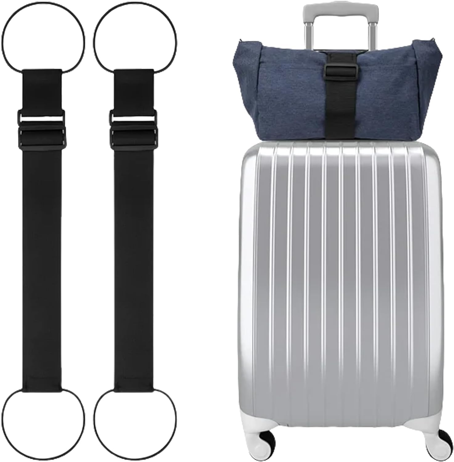 Elastic Fastening Belt for Luggage, Universal Adjustable Suitcase Belts, Travel Luggage Straps, Nylon Fixing Straps for Carry On Bag, Travel Bag Elastic Rope Binding Strap