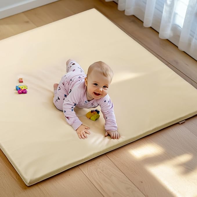Tapete de Juego para Bebé Mallify Beige 48x48 Pulgadas miniatura 2