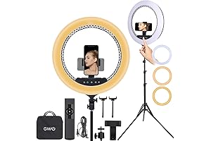 Upgraded GWO 21" LED Ring Light with Tripod Stand
