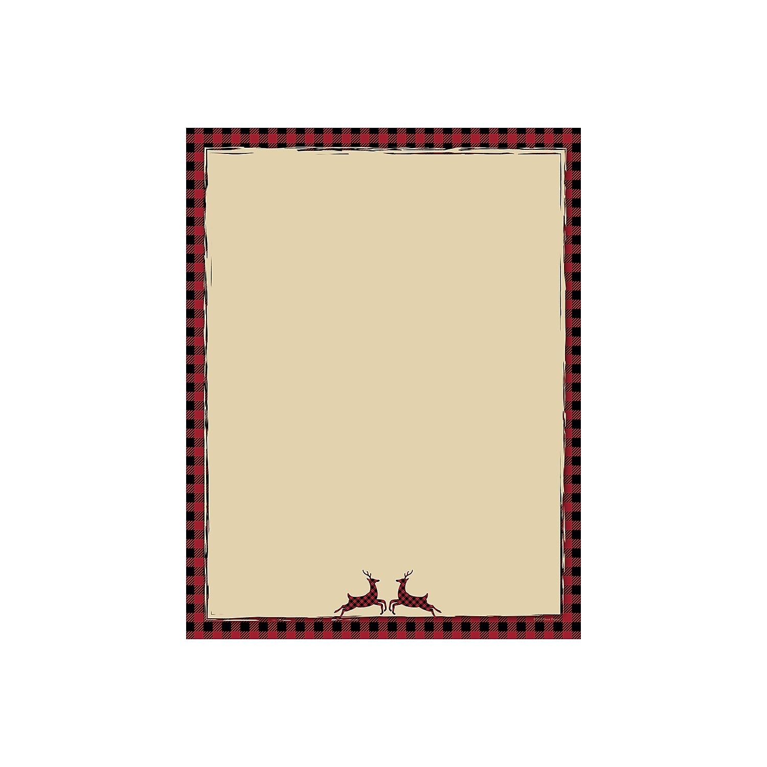 Great Papers! Buffalo Red Reindeer Holiday Letterhead, 8.5" x 11", 80 sheets (2018010)