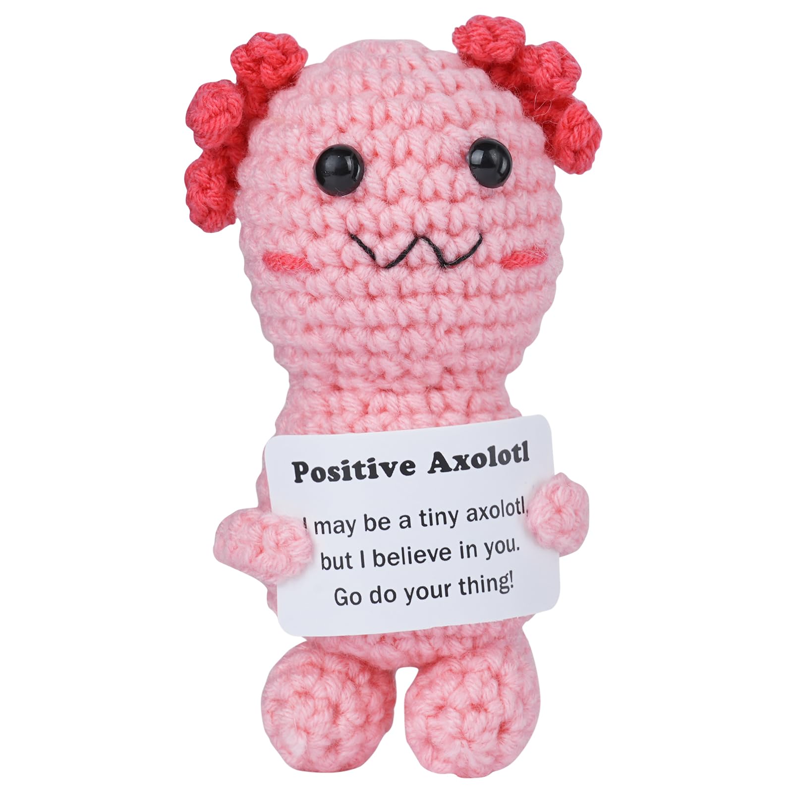 AUAUY Funny Positive Salamander Gifts, Good Luck Crochet Gifts