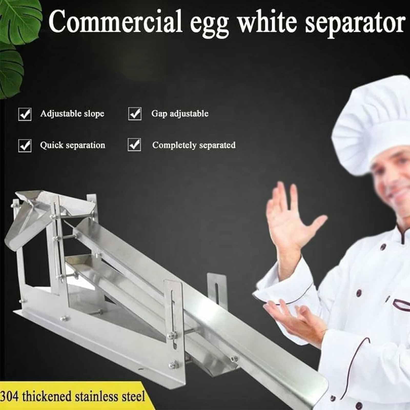 Separator jajek, profesjonalny separator żółtka ze stali nierdzewnej, szybkie oddzielenie do piekarni, regulowana funkcja przesuwania, trwała konstrukcja, duża pojemność do przetwarzania jajek