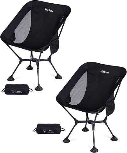 Miniatura 9 de WildCall Silla de camping compacta ultraligera con marco de configuración rápida Silla de playa con pies grandes antihundimiento 1 azul,1 X Negro,2
