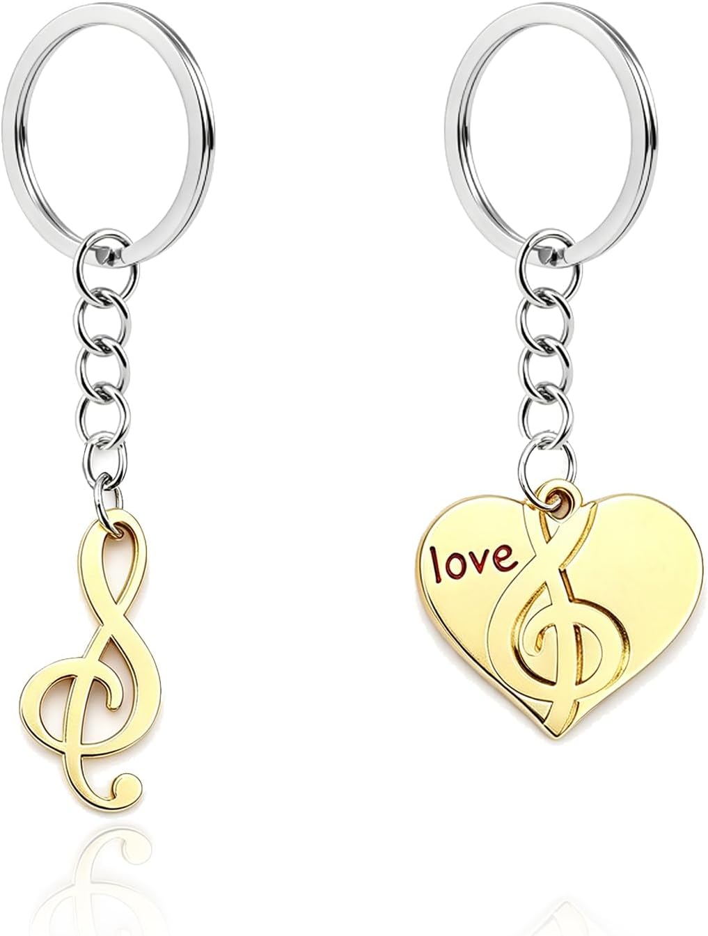 2 Pcs Music Note Keychains for Women Men Ideal Gift for Musicians Music Lovers Accessory for Keys,Backpacks