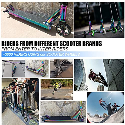 Kutrick Complete 2Pcs 110Mm Pro Stunt Scooter Replacement Wheels With Abec-11 Bearing -Neo Chrome #TOP5