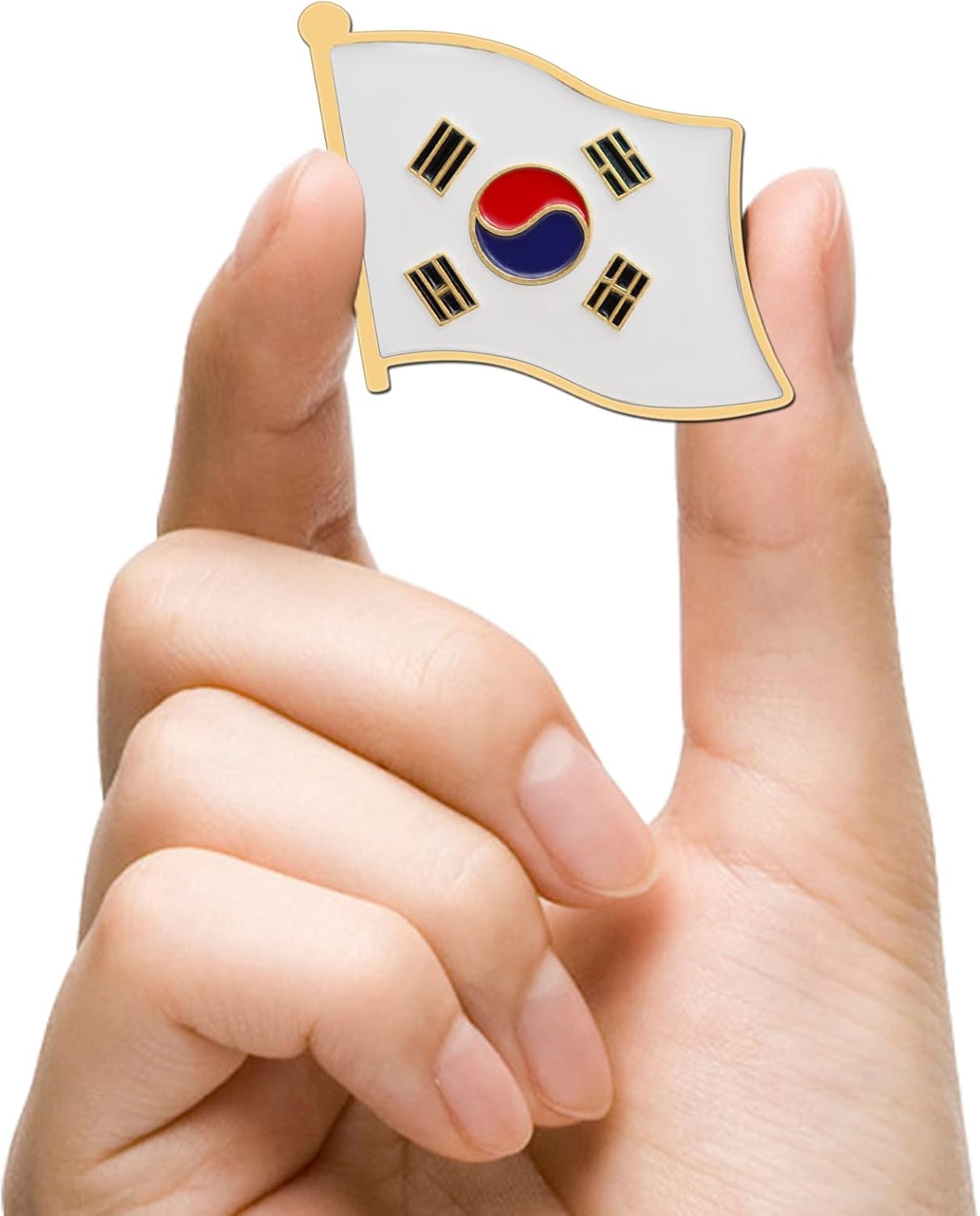 2/12/50/100Pcs South Korea Flag Lapel Pins Bulk Enamel Souvenir- Metal S Korean Brooch Badge for Men Women Clothes Bags Hats