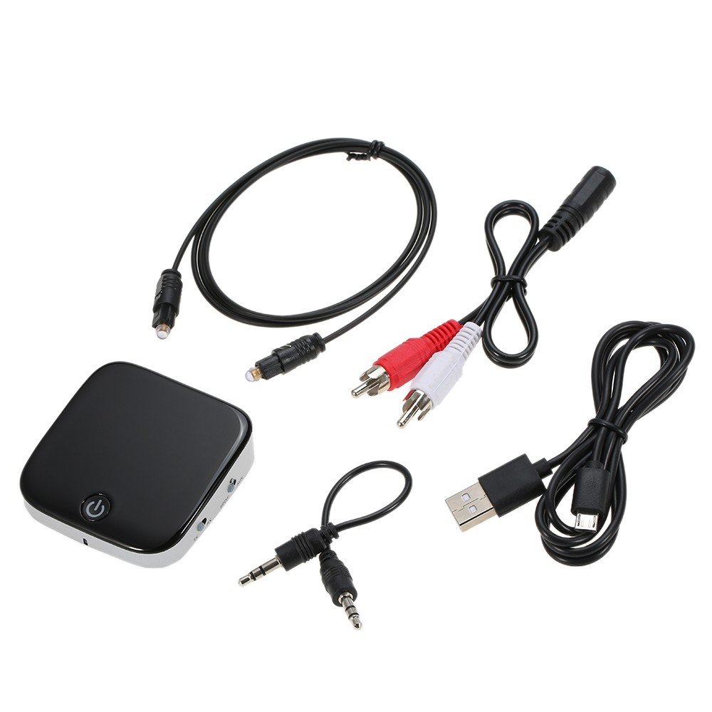 BT 4.1 transmisor y receptor 3,5 mm AUX inalámbrica adaptador de Audio Digital óptico Toslink y SPDIF aptX de baja latencia para TV, hogar/coche Audio estéreo Música Sistemas de Sonido