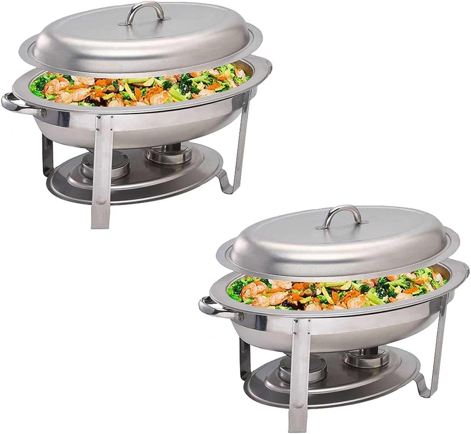 Chafing Dish in acciaio inossidabile, 5,5 l - Set per buffet e scaldavivande per catering per feste con porta-combustibile, coperchio e teglia per alimenti - Ideale per eventi - Disponibili confezio