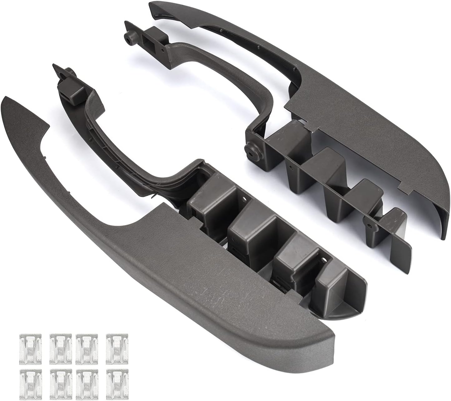 3mirrors Interior Door Pull Handle Front Driver & Passenger Side Armrest Handle Compatible with 2003-2019 Chevrolet Express or GMC Savana 1500 2500 3500 Van (Gray)