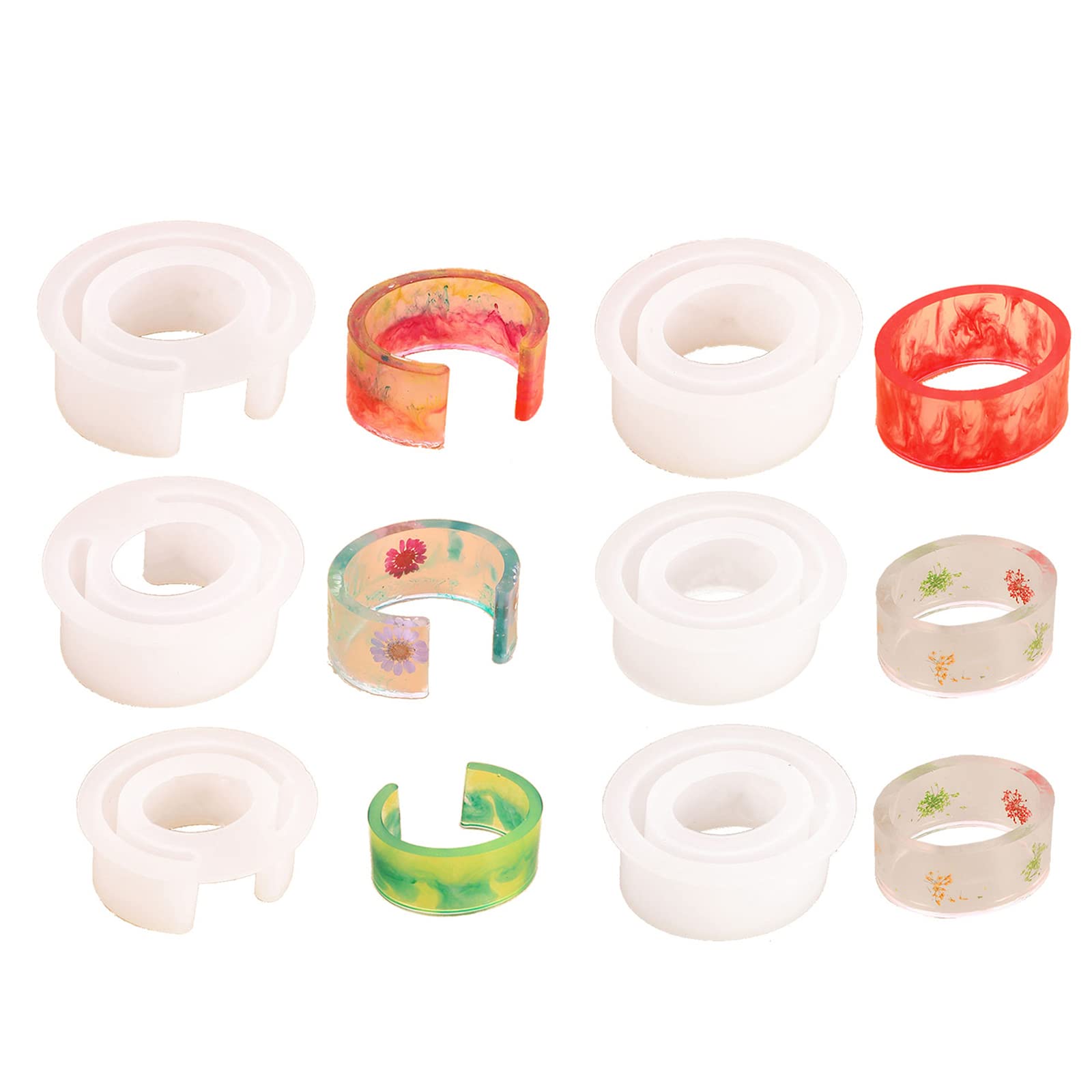 Brazalete Brazalete de Resina Molde de Fundición Silicona Transparente | Herramientas para hacer joyas, silicona transparente, resina fundida, pulsera abierta para puños, flores secas