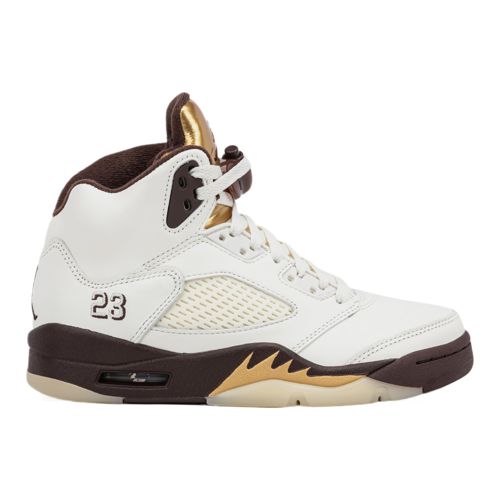 Air Jordan 5 Retro Golden Ticket Womens Lifestyle Shoes (Earth/Metallic Gold/Sail/Muslin) Size 8