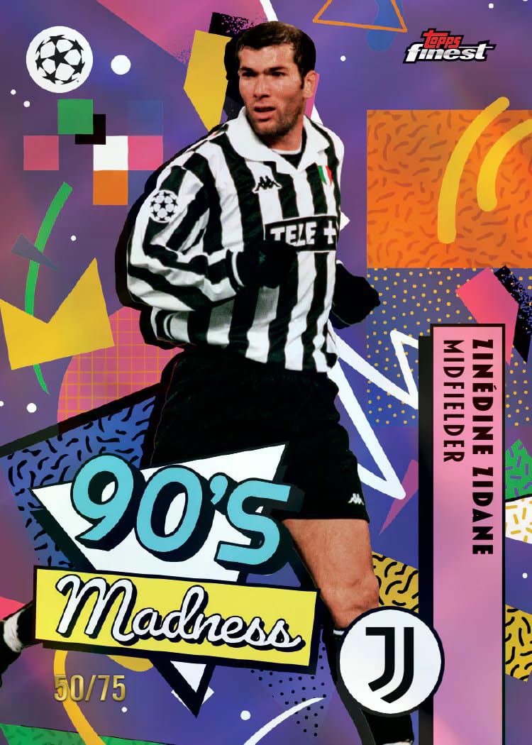 Topps Finest UEFA Club Competitions 2025/26 Hobby Box – 6 Packs, 10 Karten pro Pack, 2 Autogramme pro Box