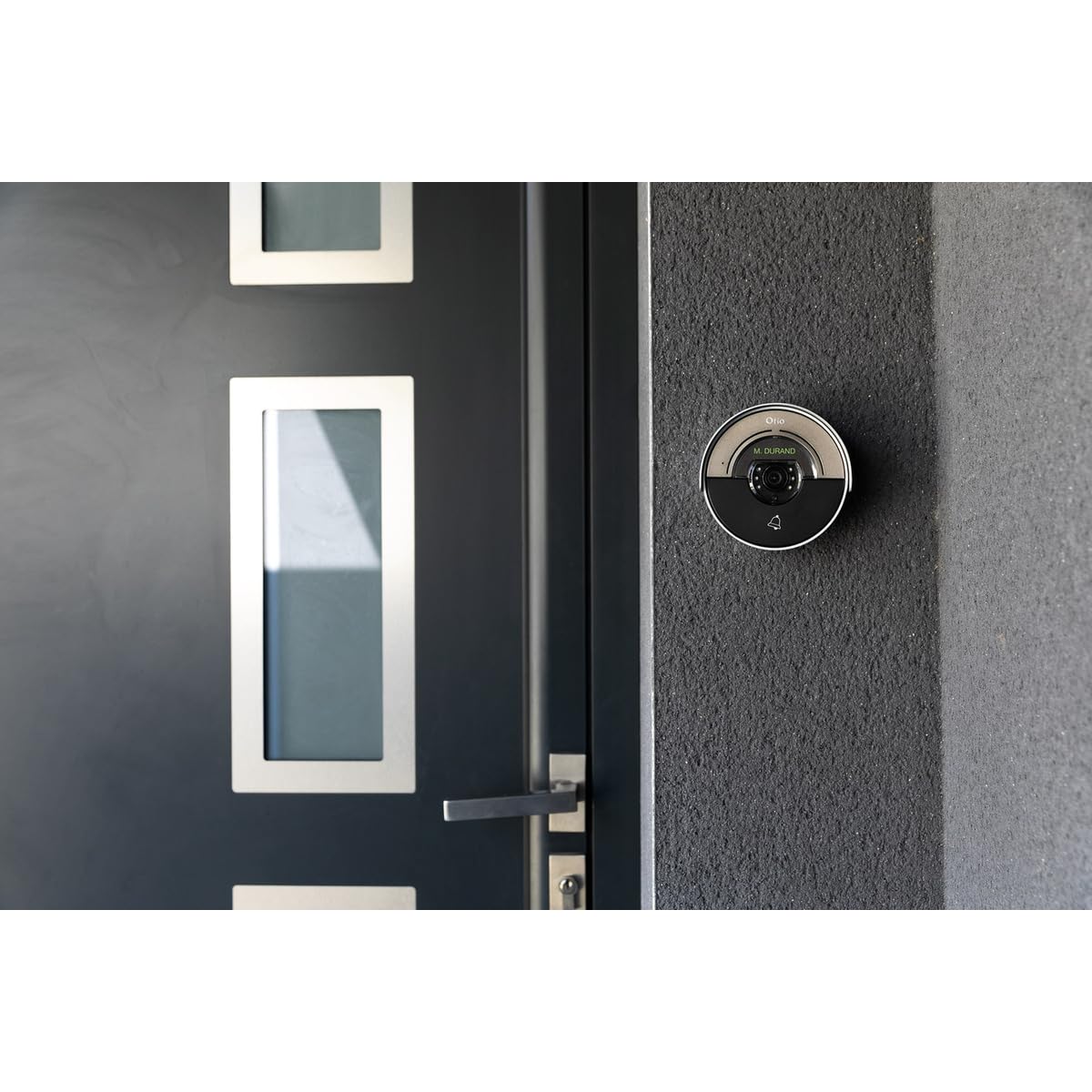 Otio - Platine de Rue Moon pour Portier Vidéo à Composer - Noir - Caméra Grand Angle Vision Nocturne - Fixation Plafond - Ouverture Portail et Gâche Électrique - Aluminium avec Casquette Protection