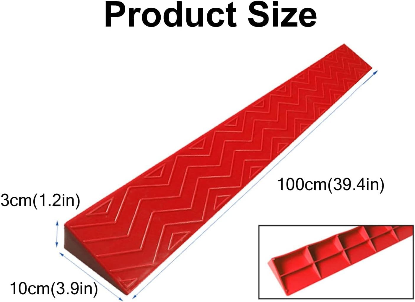 Kanduo Rampa podjazdowa Podjazd dla dzieci, podjazd rodzin bez barier, do łazienki, plastikowa mata schodkowa(Rosso,10 * 3cm/4 * 1.1in)