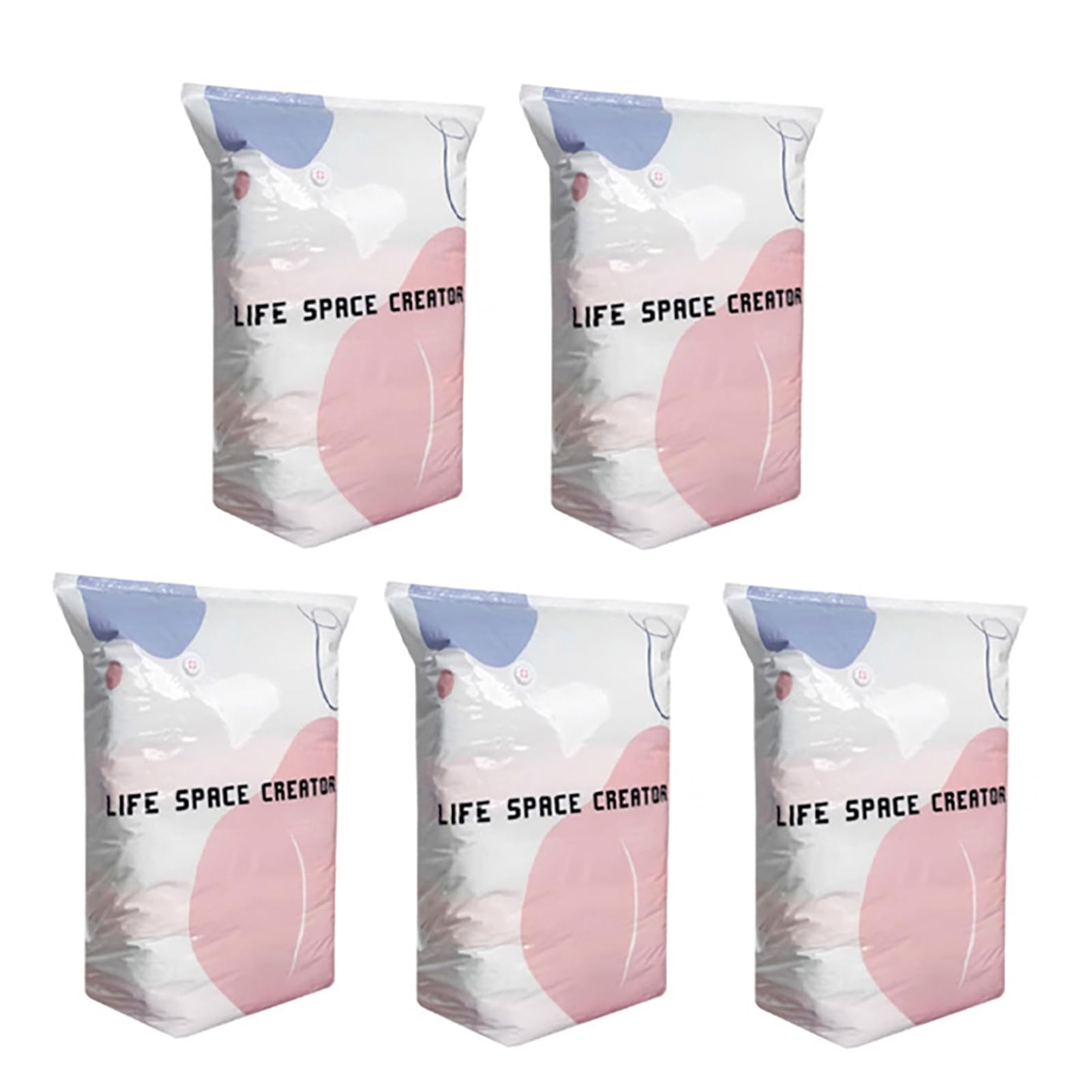 RetroNest No Pump Vacuum Storage Bags, Press and Seal Compression Bags, Reusable Large Vacuum Storage Bag Vacuums Pack Bag for Clothes, Duvets, Bedding, Travel and Home Organisation (M+L) 5L