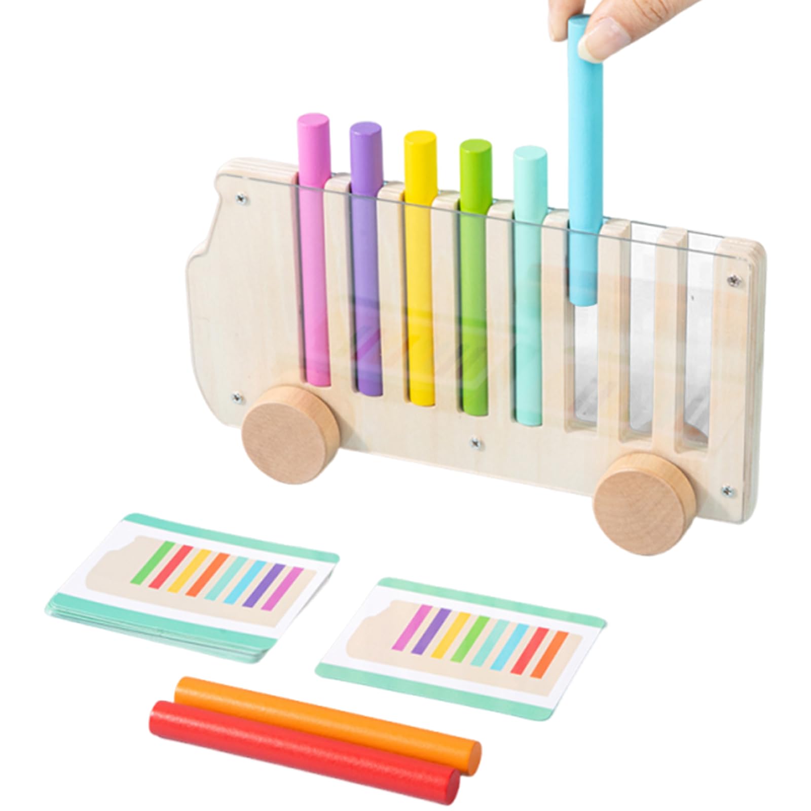 Kinder Jungen Mädchen aus Holz, Farbe Kognition, Lernspielzeug aus Holz, Farbe Sortierspiel, mehrfarbig